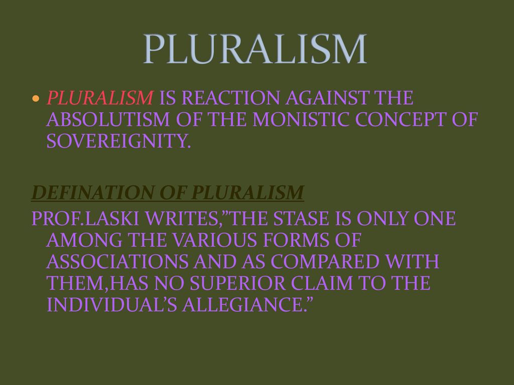 PLURALISTIC THEORY OF SOVEREIGNTY ppt download